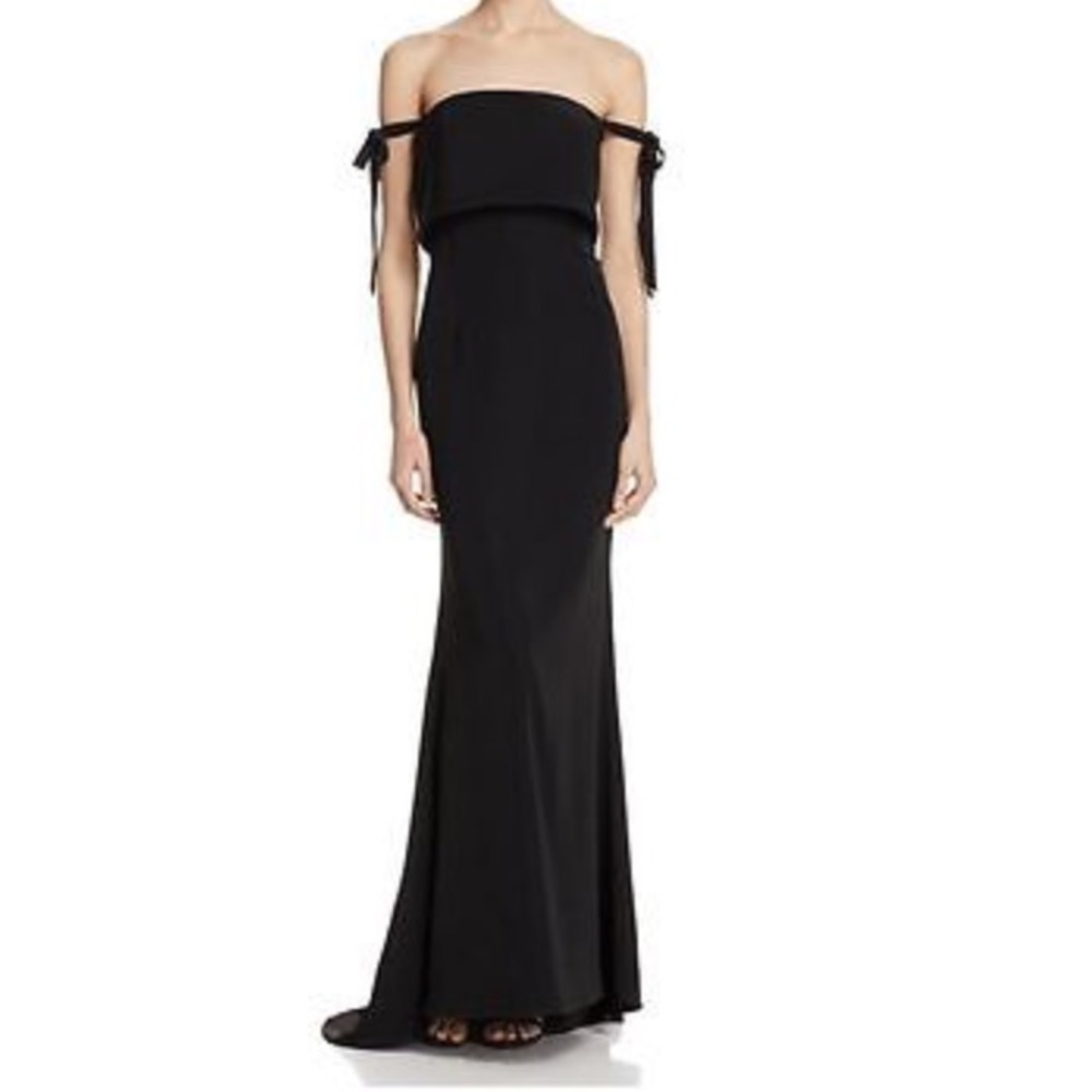 Black Jarlo Tie Strap Gown